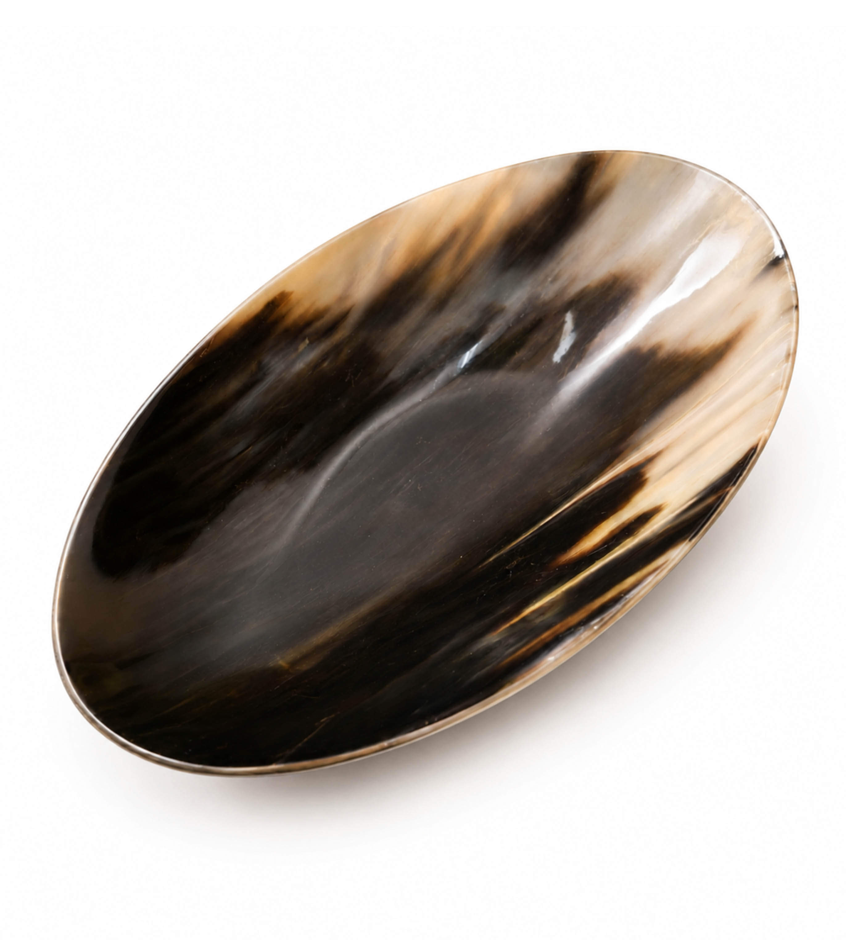 Oval Buffalo Horn Serving Bowl