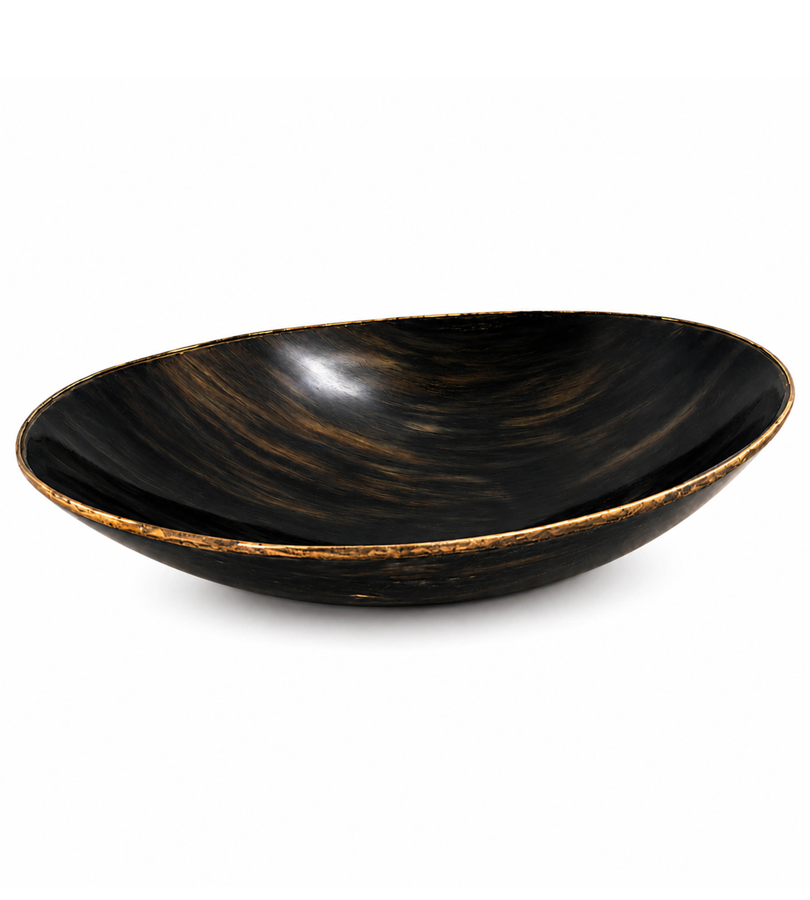 Luxury Black Buffalo Horn Serving Bowl
