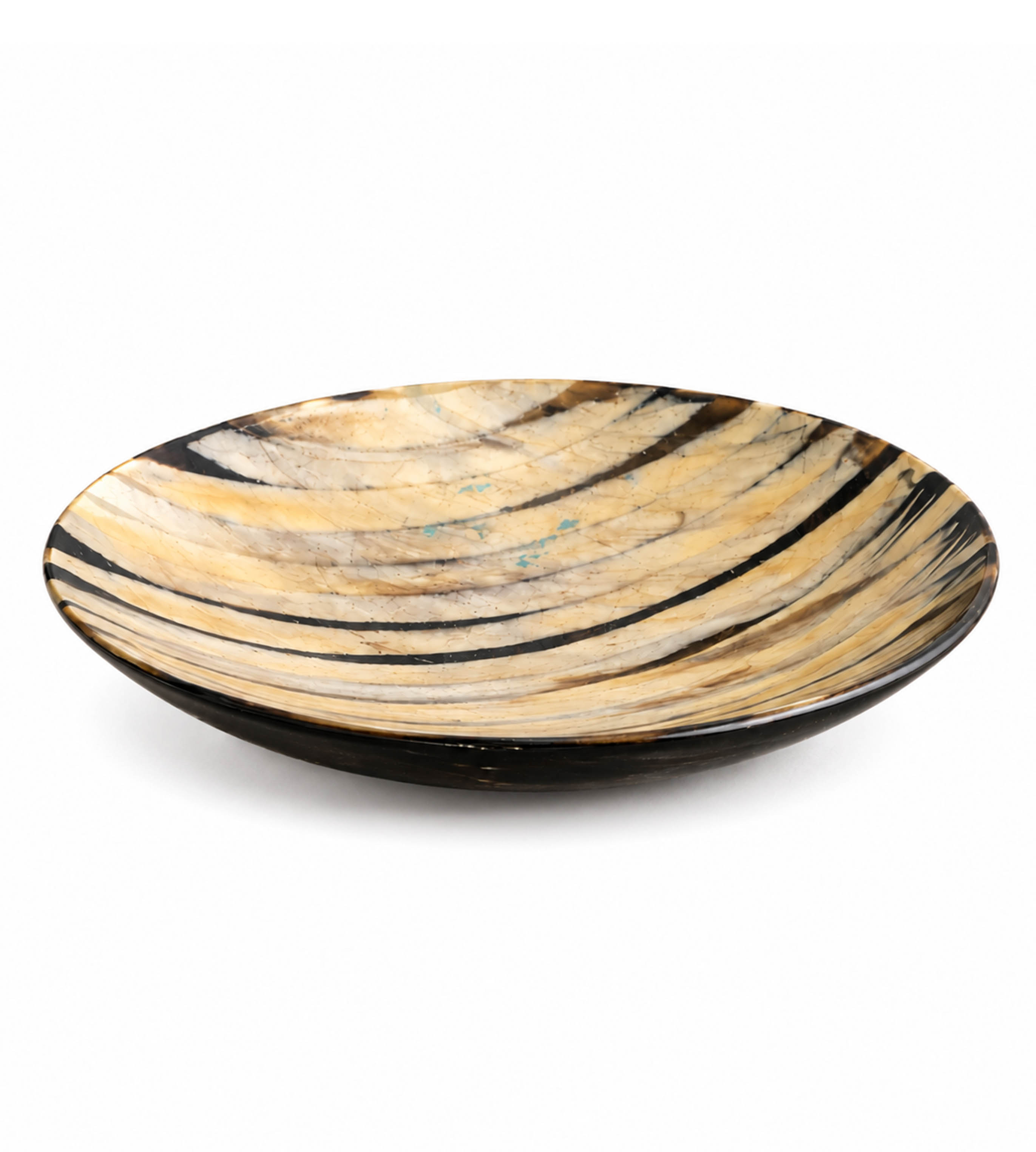 Round Buffalo Horn Serving Bowl