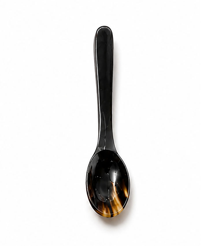 Black Buffalo Horn Caviar Spoon