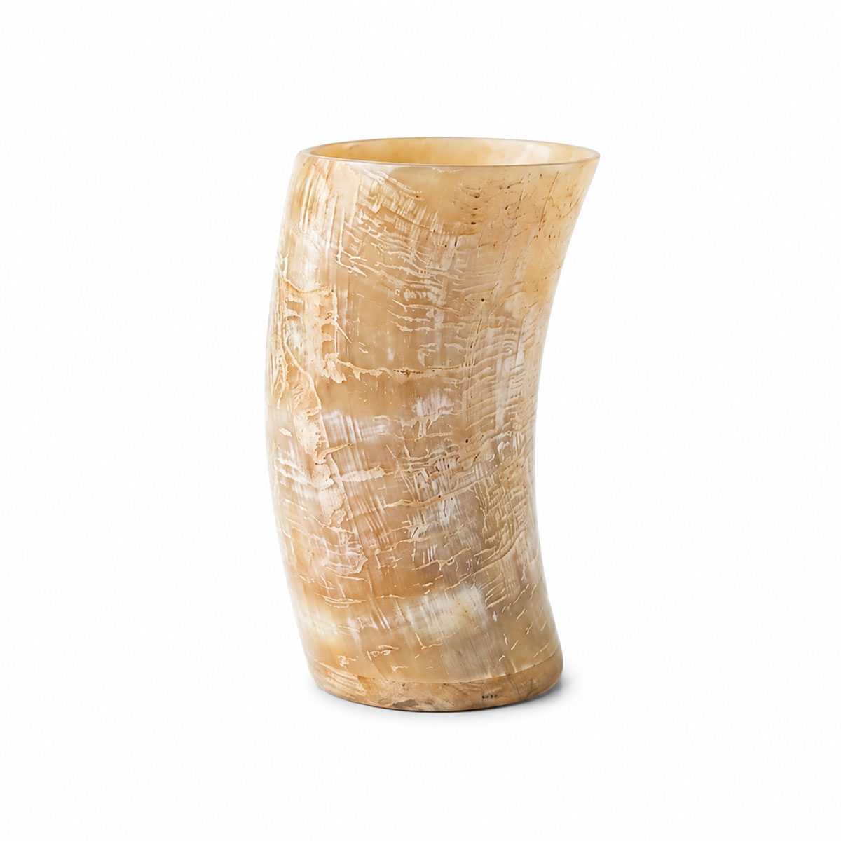 Handcrafted Buffalo Horn Tumbler – Natural Ivory Finish