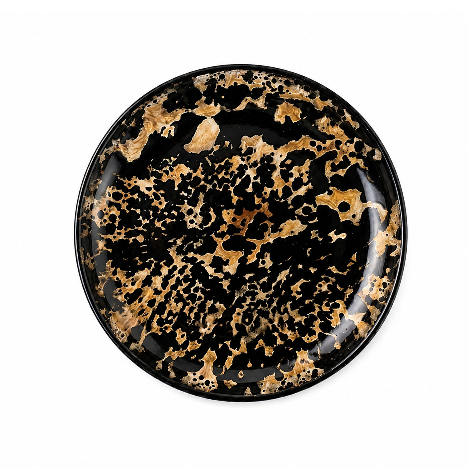 Black Speckled Horn Dish Tray