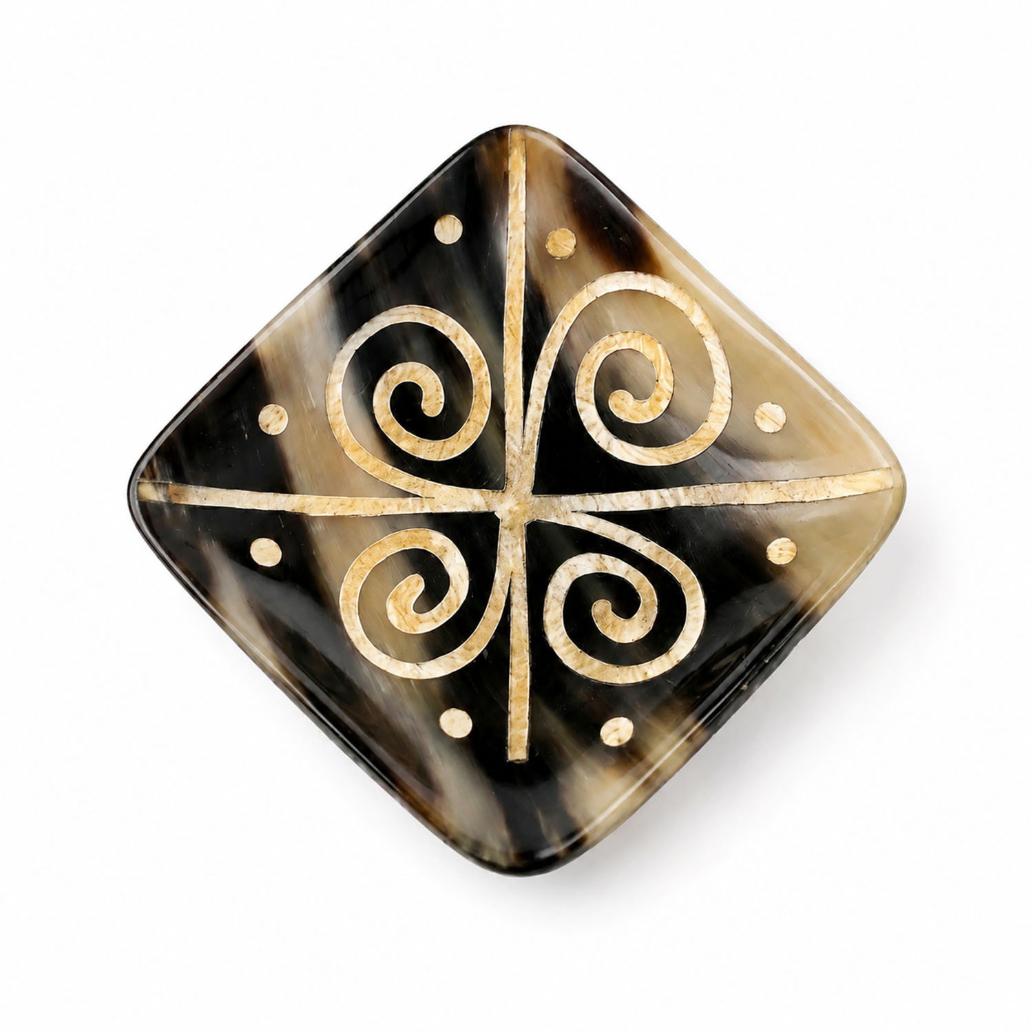 Artisan Inlay Horn Dish Tray